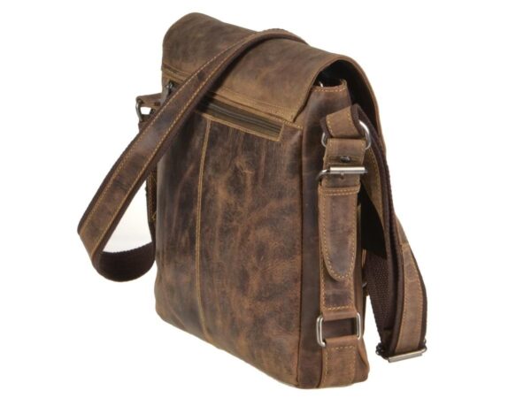 Messenger táska bőr 36x31cm "Vintage" antik barna - Image 11