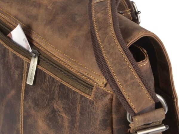 Messenger táska bőr 36x31cm "Vintage" antik barna - Image 12