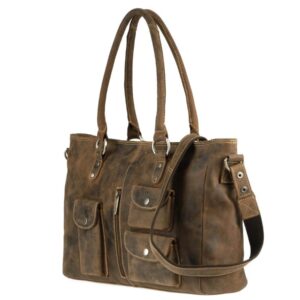Shopper bőr 43x27cm "Vintage" antik barna