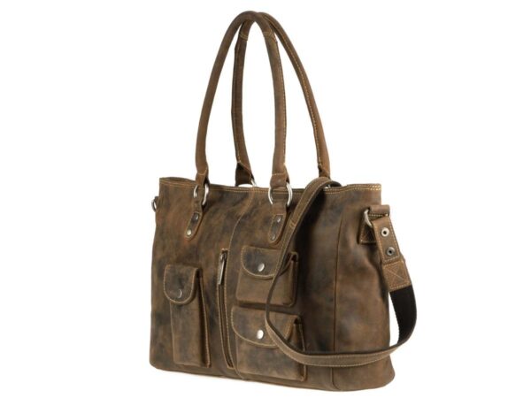 Shopper bőr 43x27cm "Vintage" antik barna