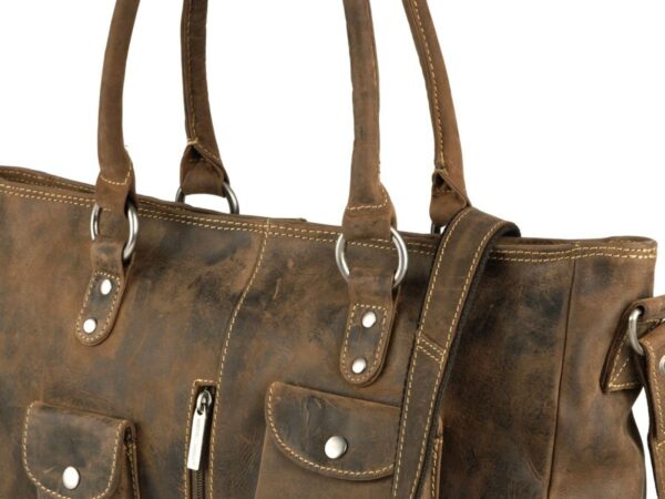 Shopper bőr 43x27cm "Vintage" antik barna - Image 7