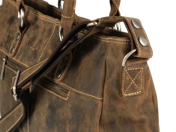 Shopper bőr 43x27cm "Vintage" antik barna - Image 9