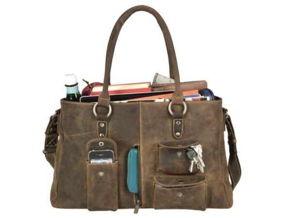 Shopper bőr 43x27cm "Vintage" antik barna - Image 10