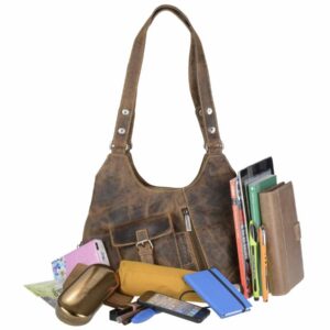 Shopper bőr 31x27cm "Vintage" antik barna