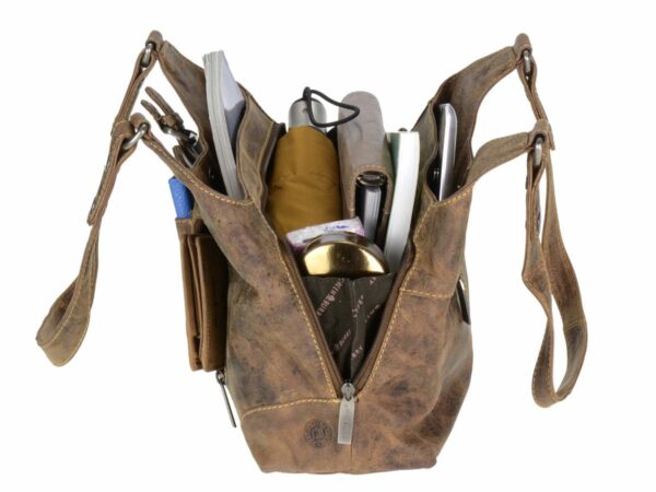 Shopper bőr 31x27cm "Vintage" antik barna - Image 2