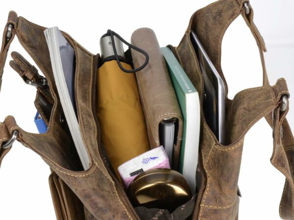 Shopper bőr 31x27cm "Vintage" antik barna - Image 3