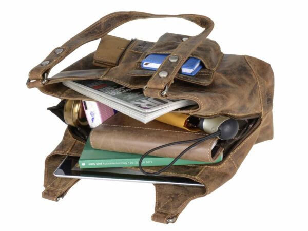 Shopper bőr 31x27cm "Vintage" antik barna - Image 4