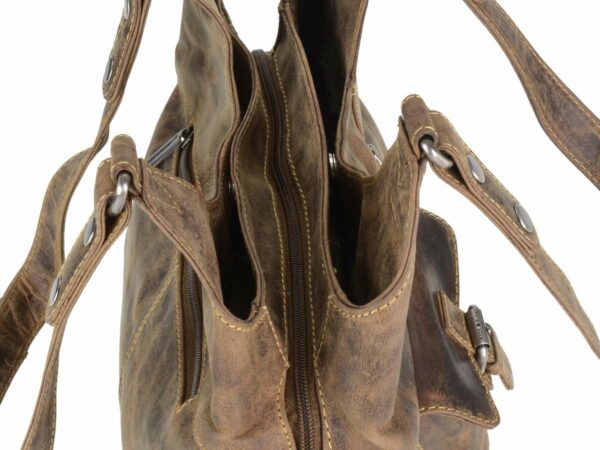 Shopper bőr 31x27cm "Vintage" antik barna - Image 13