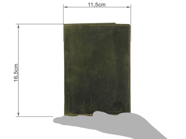 Bőr ID tok 11x16cm "Vintage" oliva - Image 2