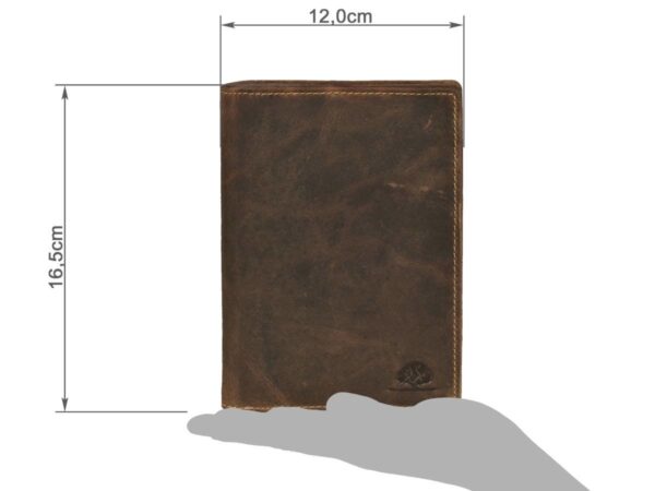 Bőr ID tok 12x16cm 3 részes "Vintage" antik barna - Image 9
