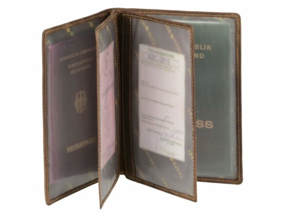 Bőr ID tok 12x16cm 3 részes "Vintage" antik barna - Image 6