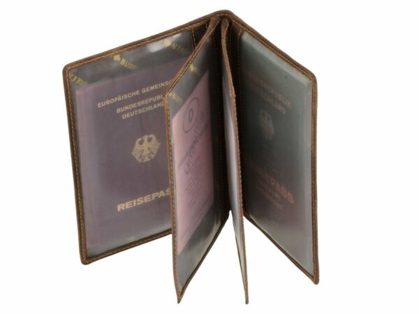 Bőr ID tok 12x16cm 3 részes "Vintage" antik barna - Image 7