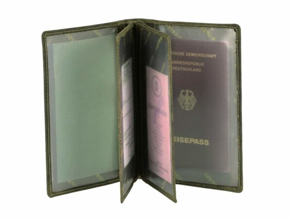 Bőr ID tok 12x16cm 3 részes "Vintage" oliva - Image 4