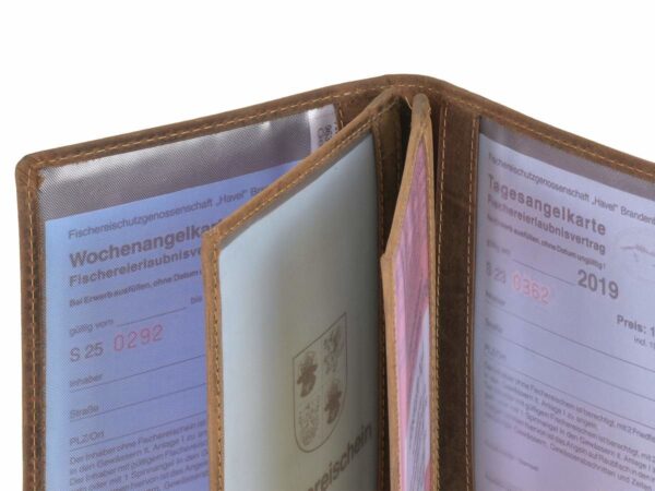 Bőr ID tok 12x16cm 3 részes haldomborítással "Vintage" antik barna csuka - Image 8