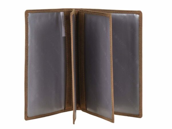 Bőr ID tok 12x16cm 3 részes haldomborítással "Vintage" antik barna harcsa - Image 5