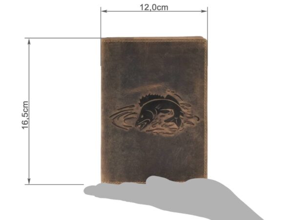 Bőr ID tok 12x16cm 3 részes haldomborítással "Vintage" antik barna Zander - Image 7