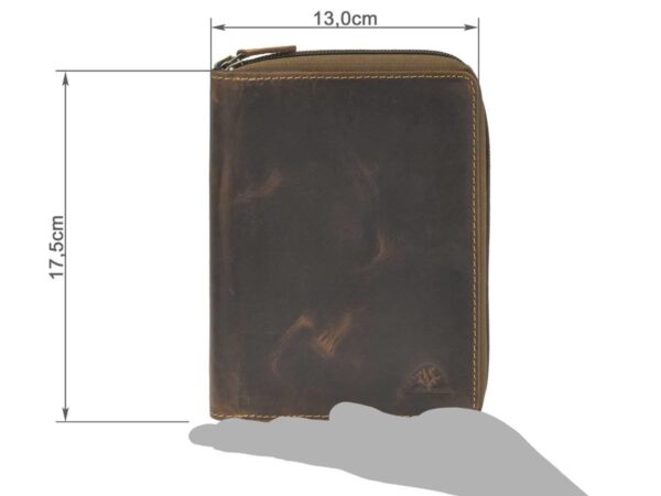 Bőr ID tok 13x17cm cipzárral "Vintage" antik barna - Image 7