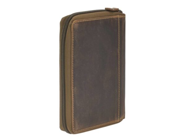 Bőr ID tok 13x17cm cipzárral "Vintage" antik barna - Image 4