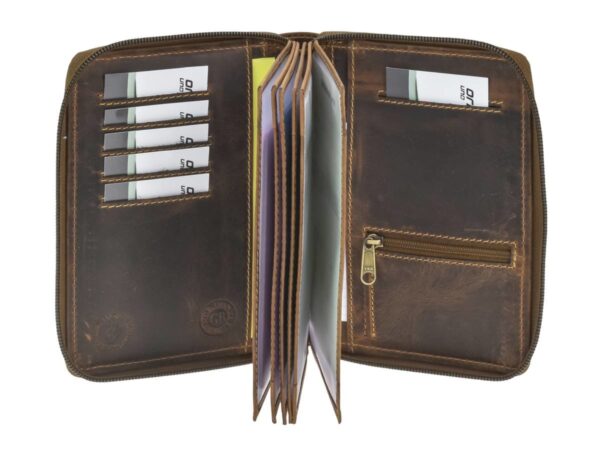Bőr ID tok 13x17cm cipzárral "Vintage" antik barna - Image 5