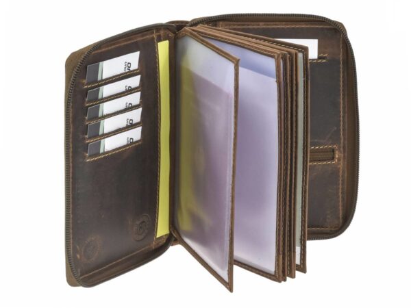 Bőr ID tok 13x17cm cipzárral "Vintage" antik barna - Image 6