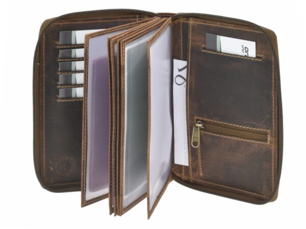 Bőr ID tok 13x17cm cipzárral "Vintage" antik barna - Image 10