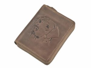 Bőr pénztárca 10x13cm Labrador "Vintage" antik barnával