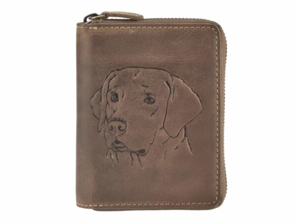 Bőr pénztárca 10x13cm Labrador "Vintage" antik barnával - Image 8