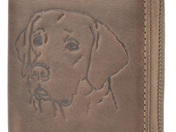 Bőr pénztárca 10x13cm Labrador "Vintage" antik barnával - Image 9