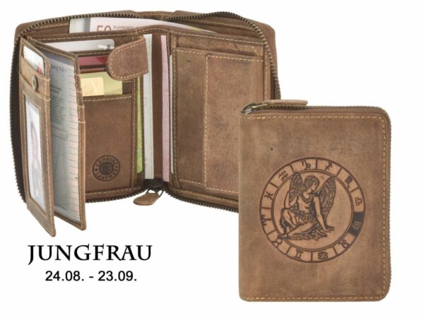 Cipzáras pénztárca 10x12cm Virgin "Vintage" antik barna - Image 12