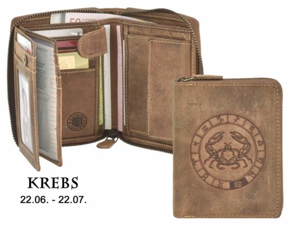 Cipzáras pénztárca 10x12cm Cancer "Vintage" antik barna - Image 13