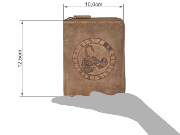 Cipzáras pénztárca 10x12cm Scorpion "Vintage" antik barna - Image 4