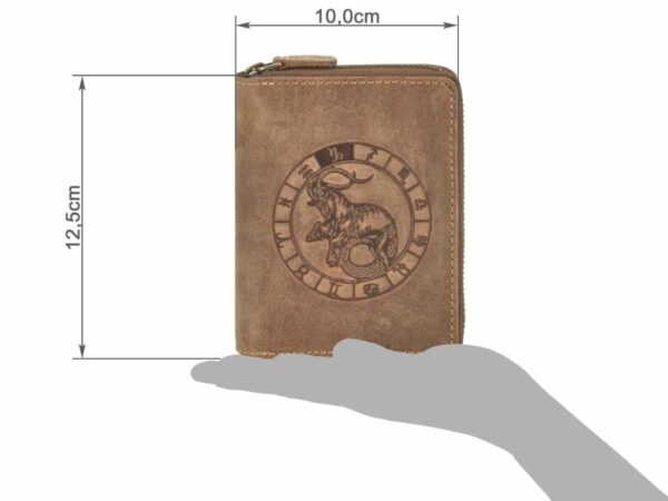 Cipzáras pénztárca 10x12cm Bak "Vintage" antik barna - Image 7