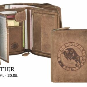 Cipzáras pénztárca 10x12cm bika "Vintage" antik barna