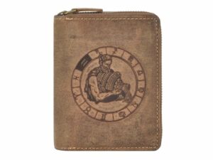Cipzáras pénztárca 10x12cm Aquarius "Vintage" antik barna