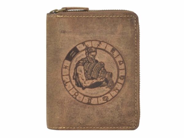 Cipzáras pénztárca 10x12cm Aquarius "Vintage" antik barna