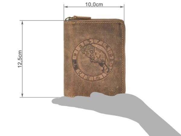 Cipzáras pénztárca 10x12cm Kos "Vintage" antik barna - Image 6