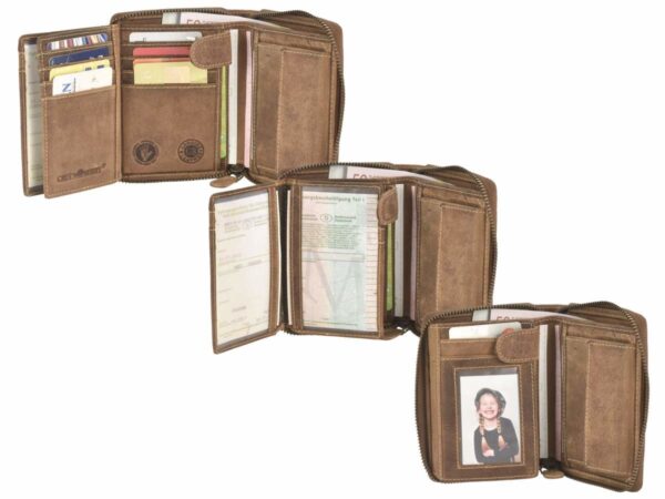 Cipzáras pénztárca 10x12cm Kos "Vintage" antik barna - Image 12