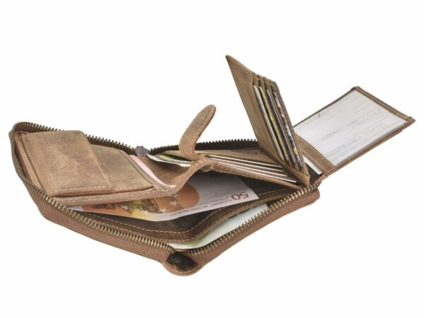 Cipzáras pénztárca 10x12cm Kos "Vintage" antik barna - Image 5