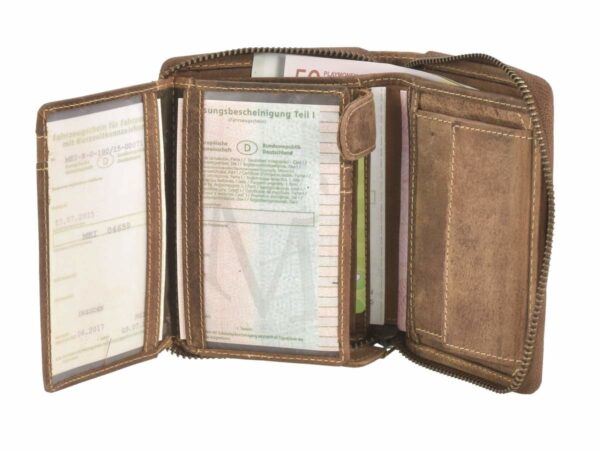 Cipzáras pénztárca 10x12cm Kos "Vintage" antik barna - Image 15