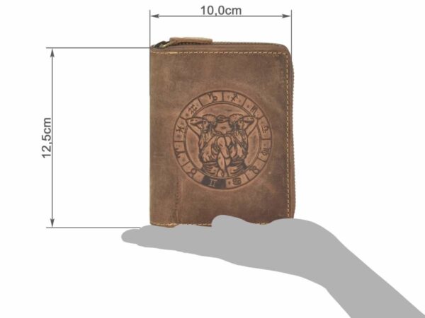 Cipzáras pénztárca 10x12cm Gemini "Vintage" antik barna - Image 5