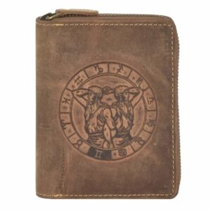 Cipzáras pénztárca 10x12cm Gemini "Vintage" antik barna