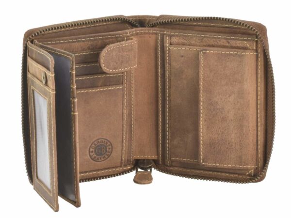 Cipzáras pénztárca 10x12cm Gemini "Vintage" antik barna - Image 13