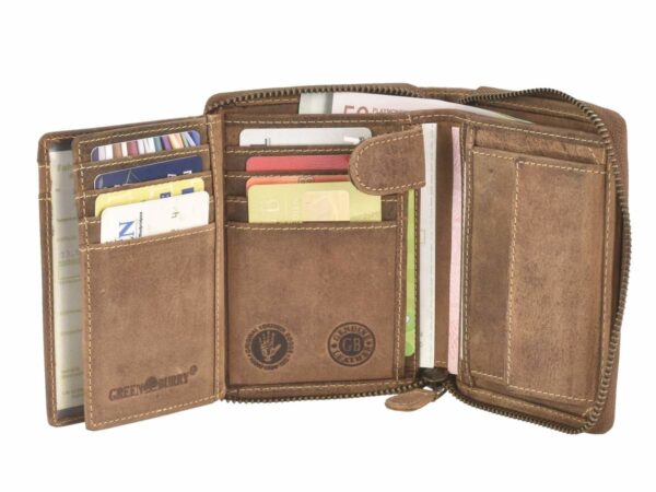 Cipzáras pénztárca 10x12cm Gemini "Vintage" antik barna - Image 9
